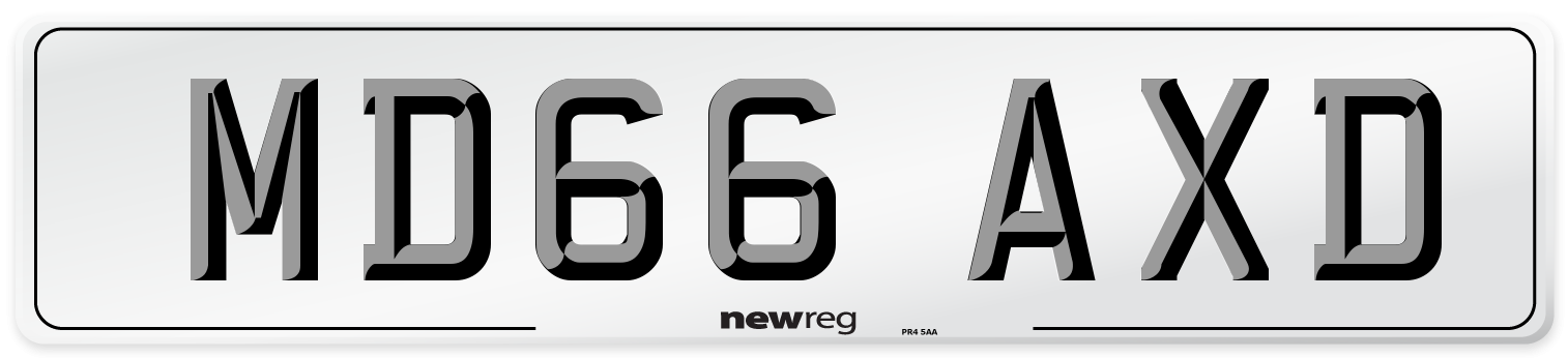 MD66 AXD Number Plate from New Reg
